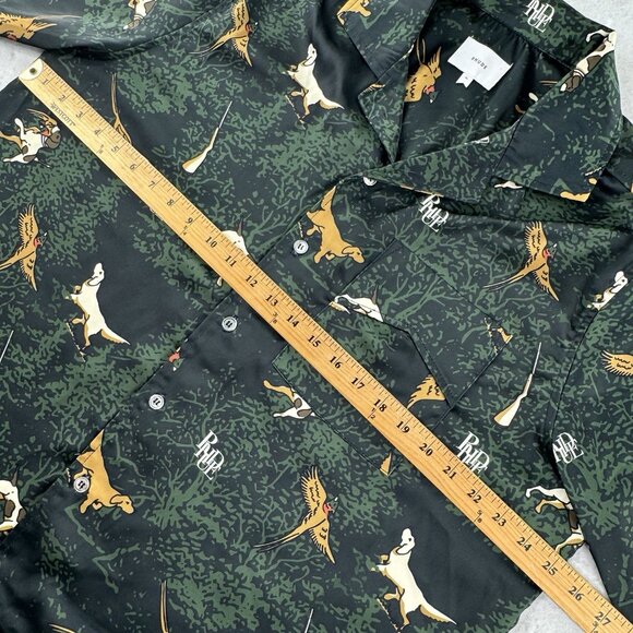 Rhude Scrambled Dog Vacation Shirt Men’s XL Black Short Sleeve Button Up $455 - Picture 12 of 13
